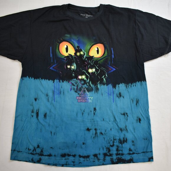 Five Nights At Freddy's: Security Breach Mens Black & Blue Wash Shirt New - Picture 1 of 4